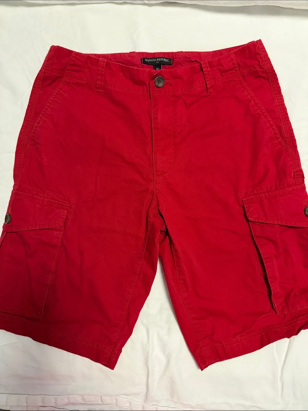 Banana Republic Men's Bright Red Cargo Shorts